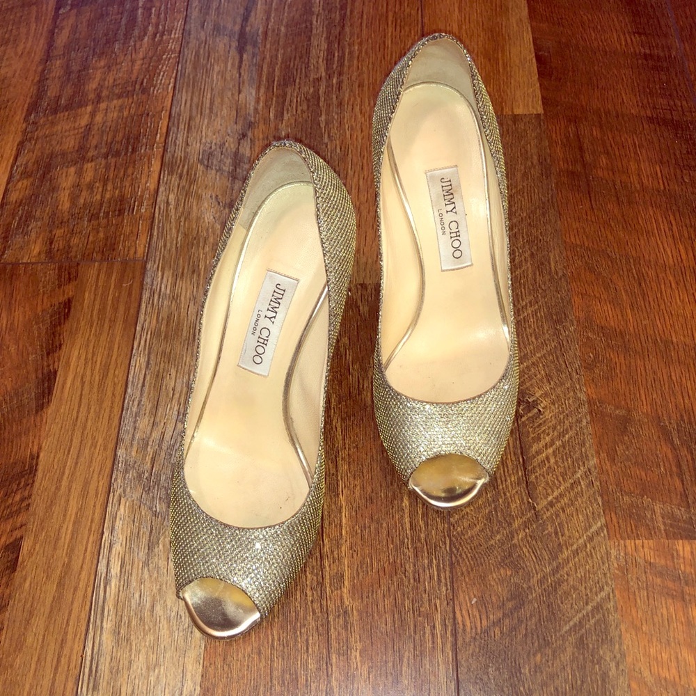 SOLD Jimmy achoo glitter peep toe